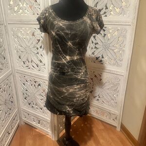Gypsy 05 Black and Cream Tie-Dye Mini Dress